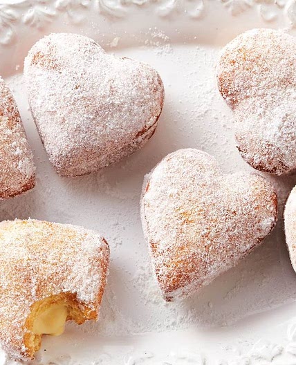 Sweet heart custard doughnuts