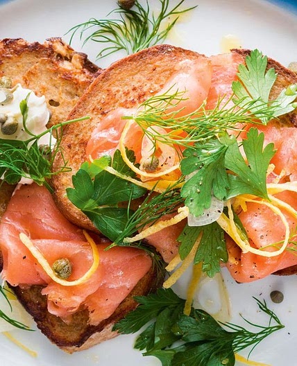 Smoked salmon French toast