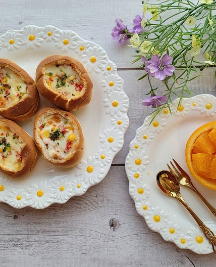 에어프라이어로 만든 간단한 모닝빵 피자 만들기