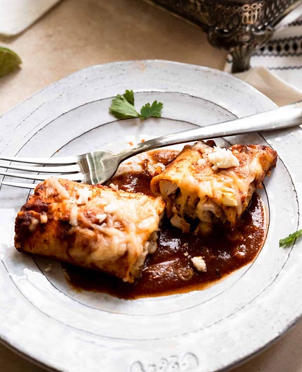 Chicken Enchiladas with Red Adobo Sauce