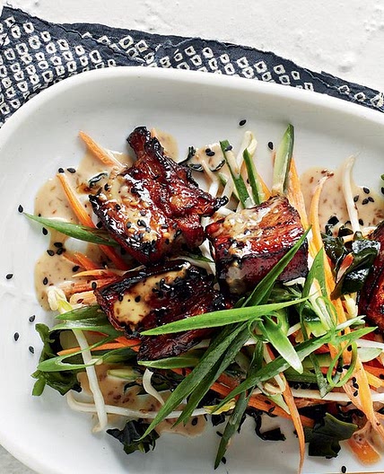 Caramelised pork belly salad