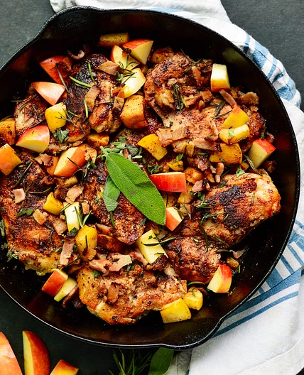 Apple & Cinnamon Chicken Thighs with Bacon