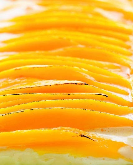 Mango and lemongrass tart with coconut pastry