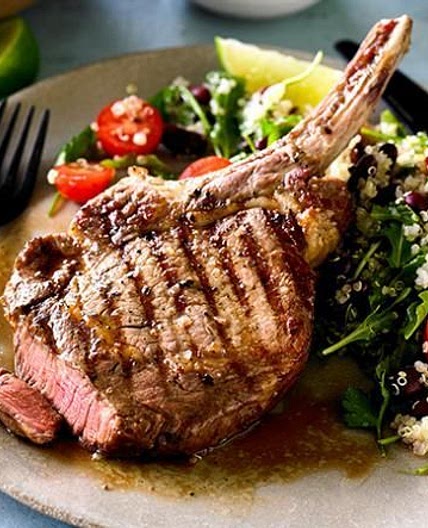 Beef Rib Eye with Spicy Quinoa and Bean Salad Recipe