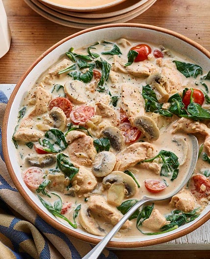 Microwave Tuscan chicken