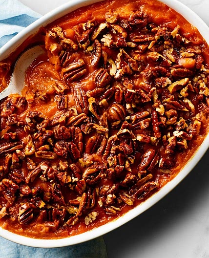 3-Ingredient Sweet Potato Casserole With Maple Pecans
