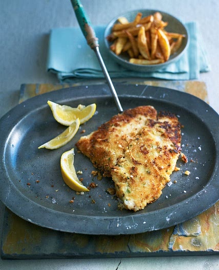 Crispy breadcrumbed lemon sole