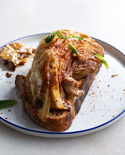 Brown Butter Tahini Cabbage with Sumac & Mint