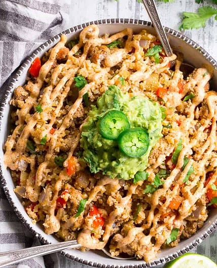 Mexican Cauliflower Fried Rice {Paleo, Whole30, Keto}