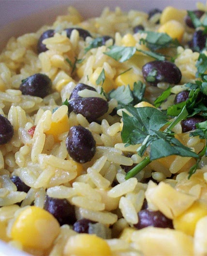 Black Beans, Corn, and Yellow Rice