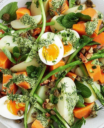 Healthier potato salad with herb dressing recipe