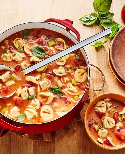 Creamy Tomato Soup with Tortellini Has All the Coziness of Grilled Cheese & Tomato Soup