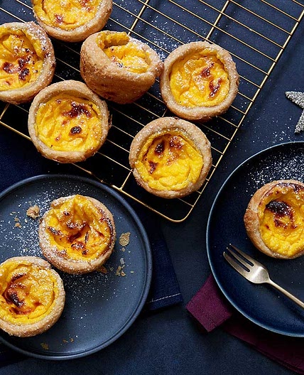 Clementine custard tarts
