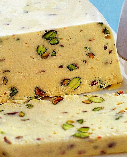 Peach & pistachio semifreddo