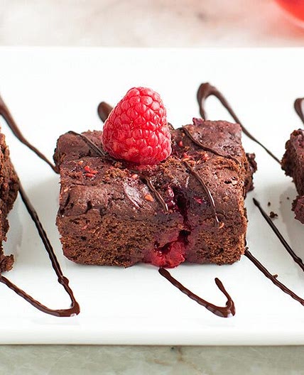 Raspberry Truffle Brownies