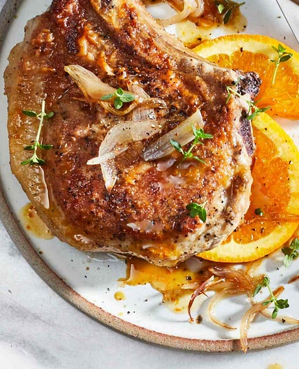 Orange Shallot Marsala Pork Chops