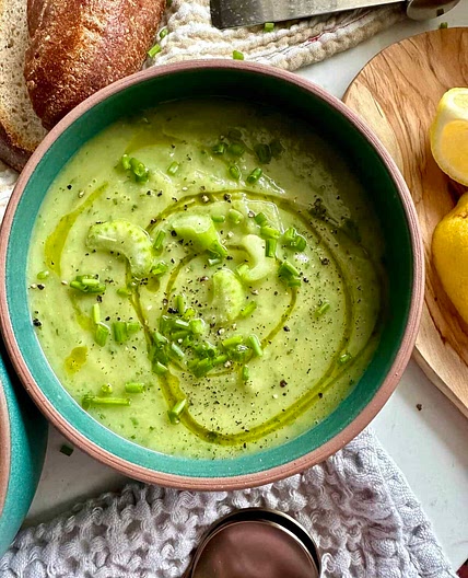 Healthy + Creamy Celery Soup