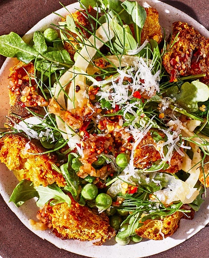 Spring-y Panzanella With Kombucha Vinaigrette