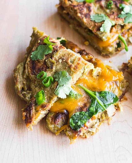 Cheese Stuffed Kimchi Pancakes