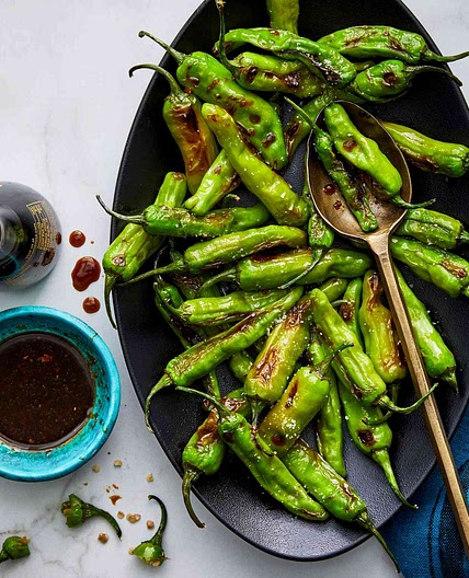 Air Fryer Soy-Ginger Shishito Peppers