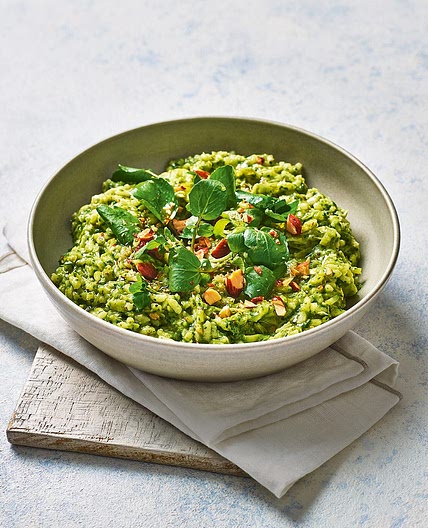 Leek and watercress risotto