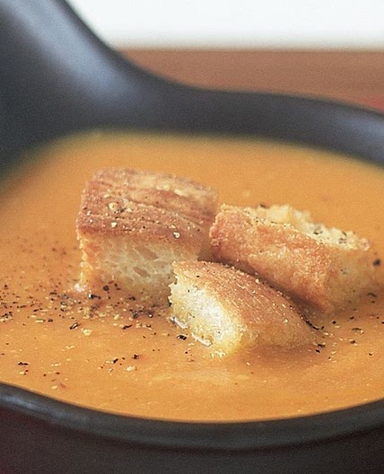 Moroccan sweet potato, carrot and chickpea soup