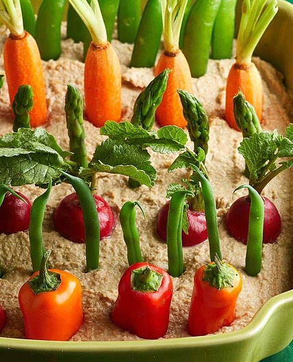 Spring Herb Hummus Vegetable Garden