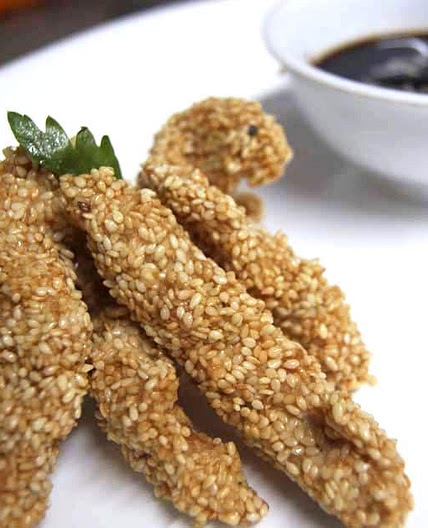 Receita de Frango com crosta de gergelim