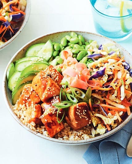 Teriyaki salmon poke bowl