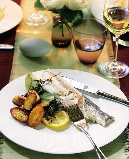 Fennel, lemon and dill baked sea bass