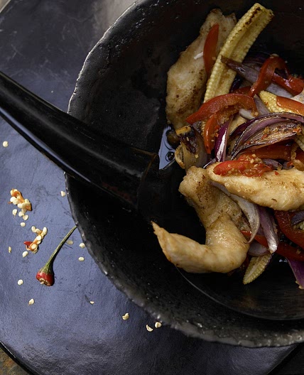 Pangasiusfilet aus dem Wok