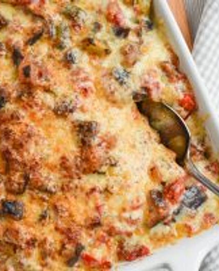 Low-FODMAP Ratatouille Garlic Bread Casserole, Gluten-free