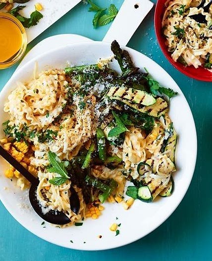 Hayden Quinn's creamy summer vegetarian pasta recipe