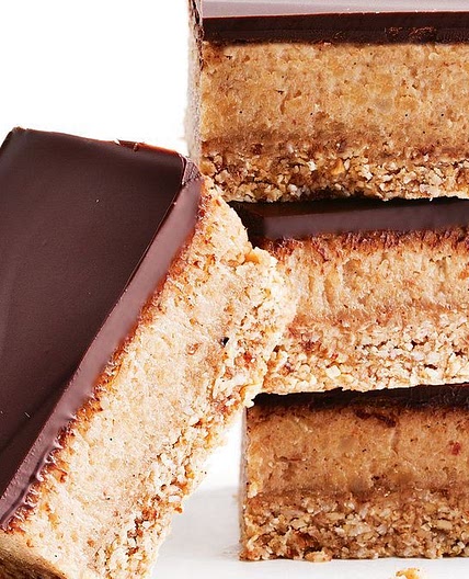 Nutty chocolate caramel slice
