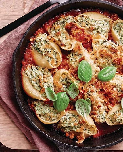 Broccoli and ricotta conchiglioni
