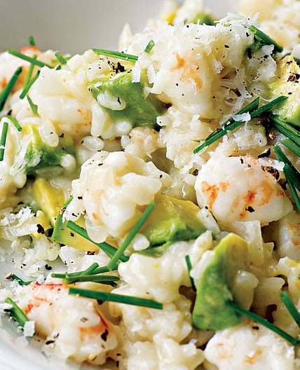 Avocado and prawn risotto