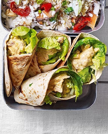 Curried chicken wraps