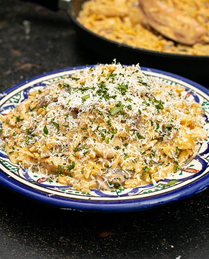 Herby Chicken Mushroom Orzo