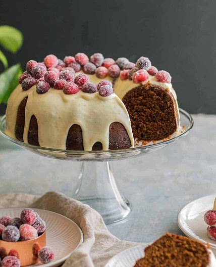 Gingerbread Bundt Cake with Orange Cream Cheese Frosting