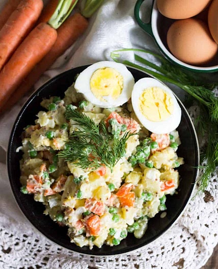 Vegetarian Russian Olivier salad