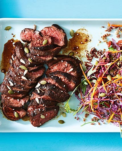 Spiced kangaroo loin with super slaw