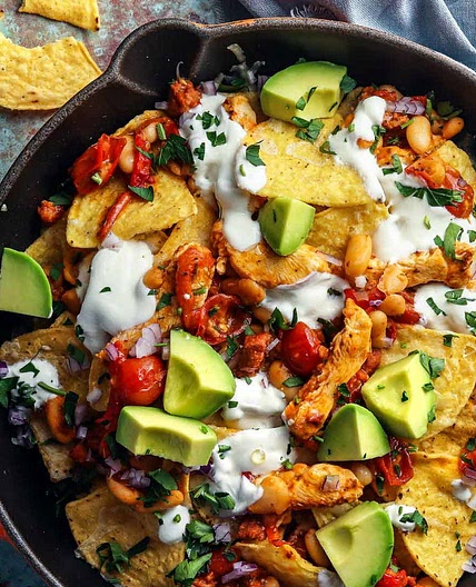 Smoky Chicken & Chorizo Loaded Nachos