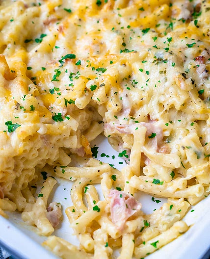 Käse Schinken Makkaroni aus dem Ofen