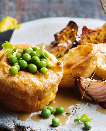 Meat-free Sunday roast with Yorkshire puddings