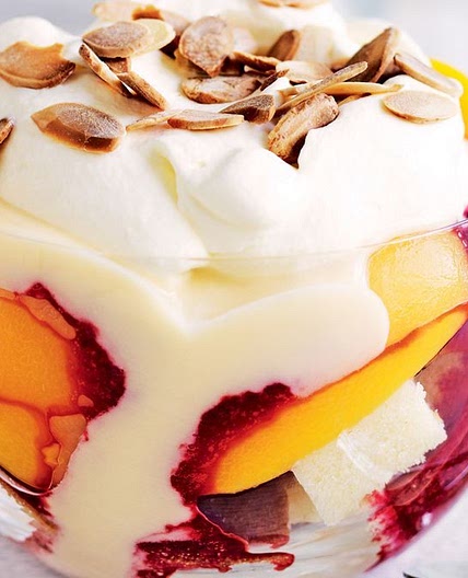 Peach melba trifles