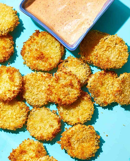 Air Fryer Crispy Pickle Chips with Creole Dipping Sauce