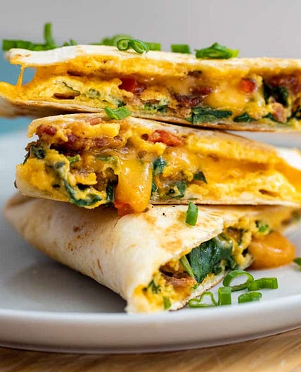 Breakfast Tortilla with Bacon and Cheese