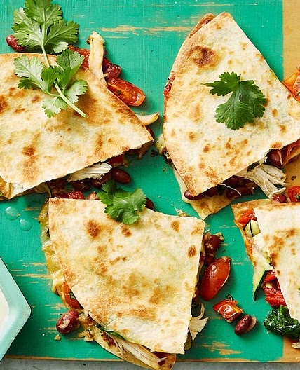 Chicken and Mexi-bean quesadillas
