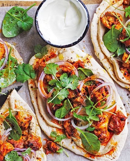 Tandoori chicken with flatbread recipe