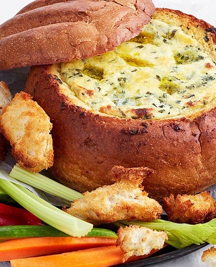 Garlic bread cob loaf dip